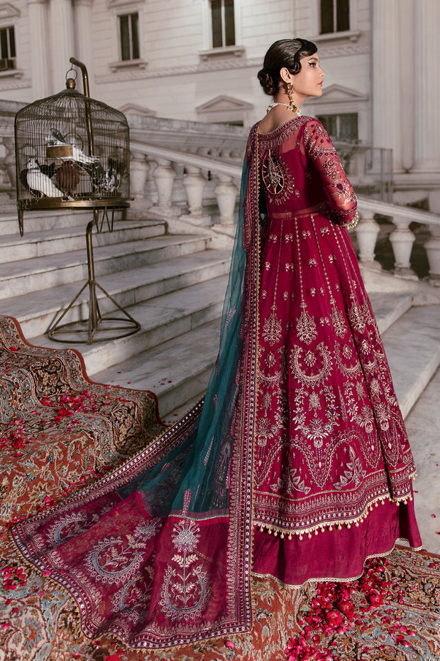 Pishwas Dress Pakistani with Lehnga in Red Color 2022