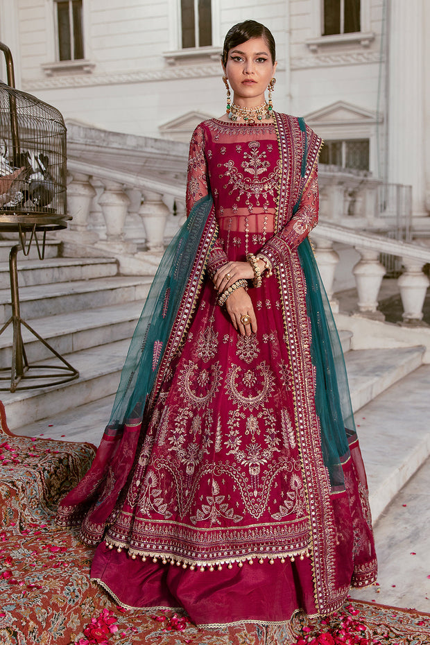 Pishwas Dress Pakistani with Lehnga in Red Color