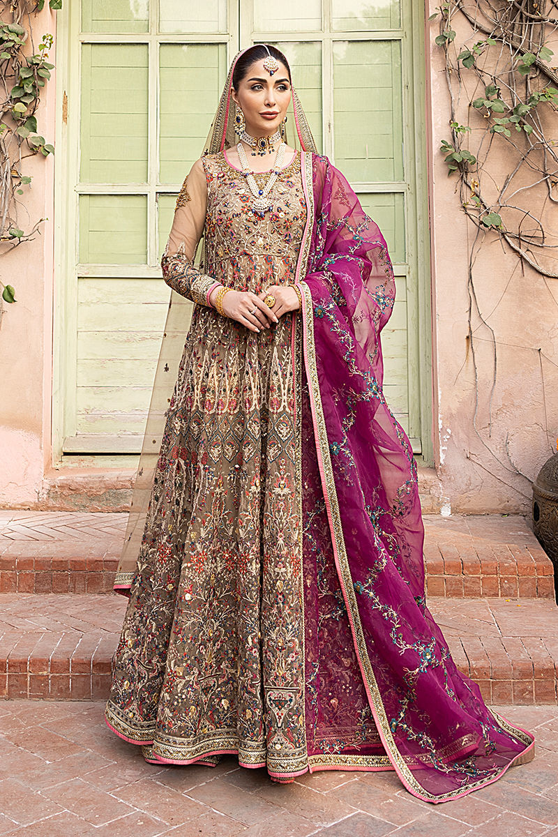 Premium Pishwas Frock Sharara Dupatta - Pakistani Bridal Dress