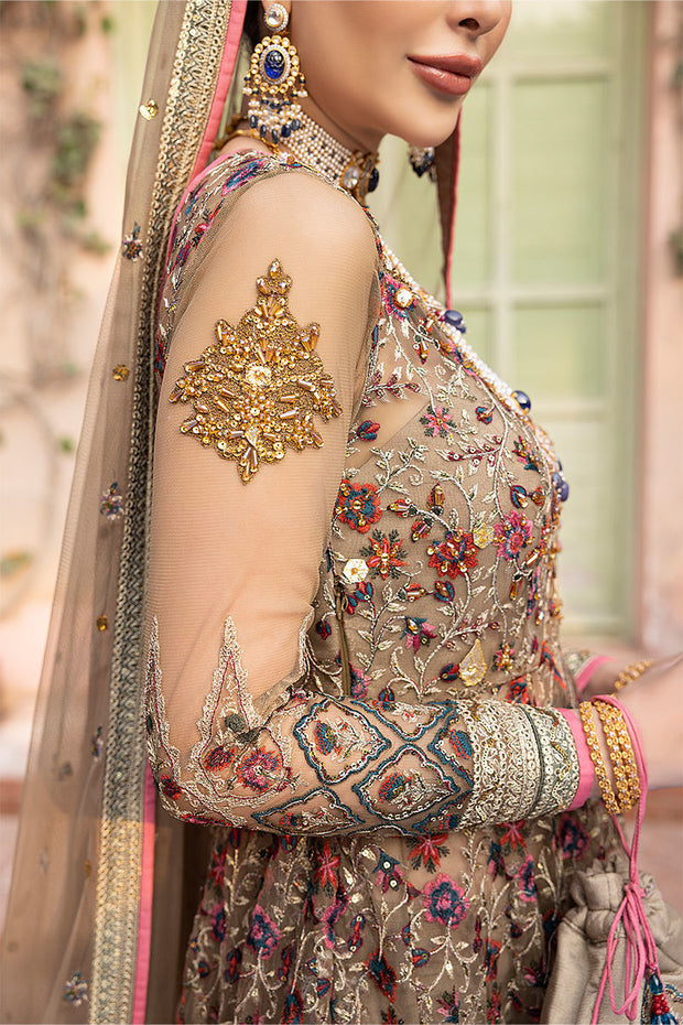 Pishwas Frock Sharara and Dupatta Pakistani Bridal Dress