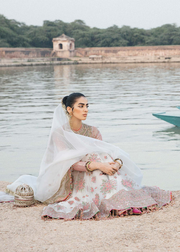 Pishwas Frock with Sharara and Dupatta in Net Fabric Online
