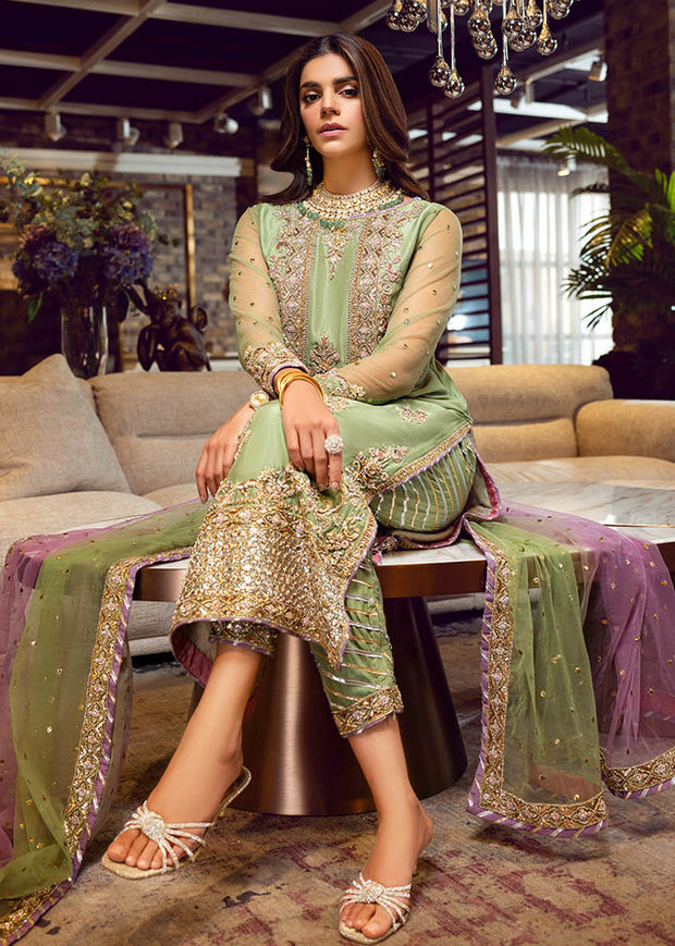 Pista Plain Raw Silk Dresses Pakistani Party Wear Outfit LARGE Pista Plain Raw Silk Dresses Pakistani Party Wear Outfit LARGE