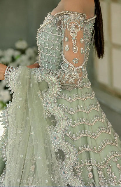 Heavy Pistachio Lehenga Gown for Indian Bridal Wear LARGE Heavy Pistachio Lehenga Gown for Indian Bridal Wear LARGE