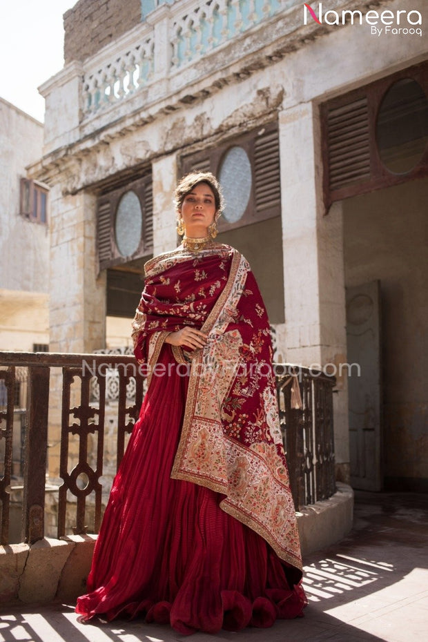 Plain Red Lehenga Choli