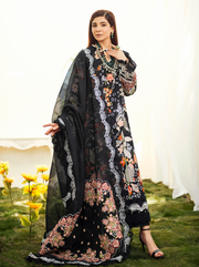 Premium Black Floral Salwar Kameez Pakistani Eid Dress