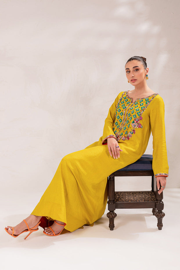 Premium Embellished Kameez Trouser Raw Silk Pakistani Eid Dress