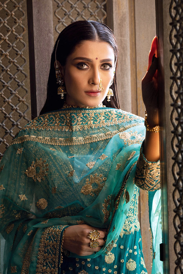Premium Embroidered Blue Pakistani Dress for Wedding Online