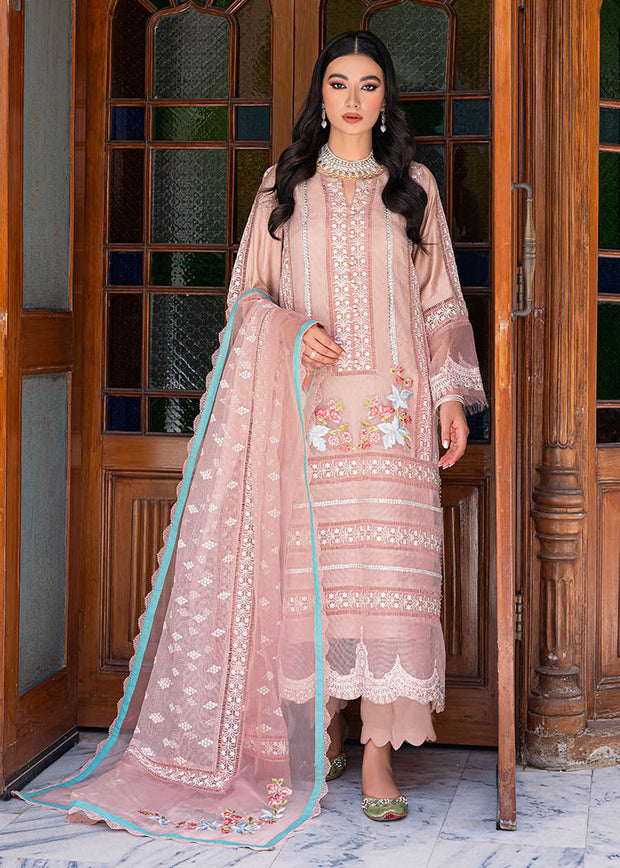 Premium Embroidered Pink Salwar Kameez Dupatta Dress