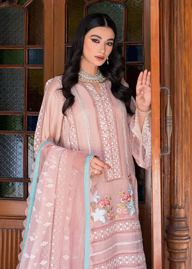 Premium Embroidered Pink Salwar Kameez Dupatta 