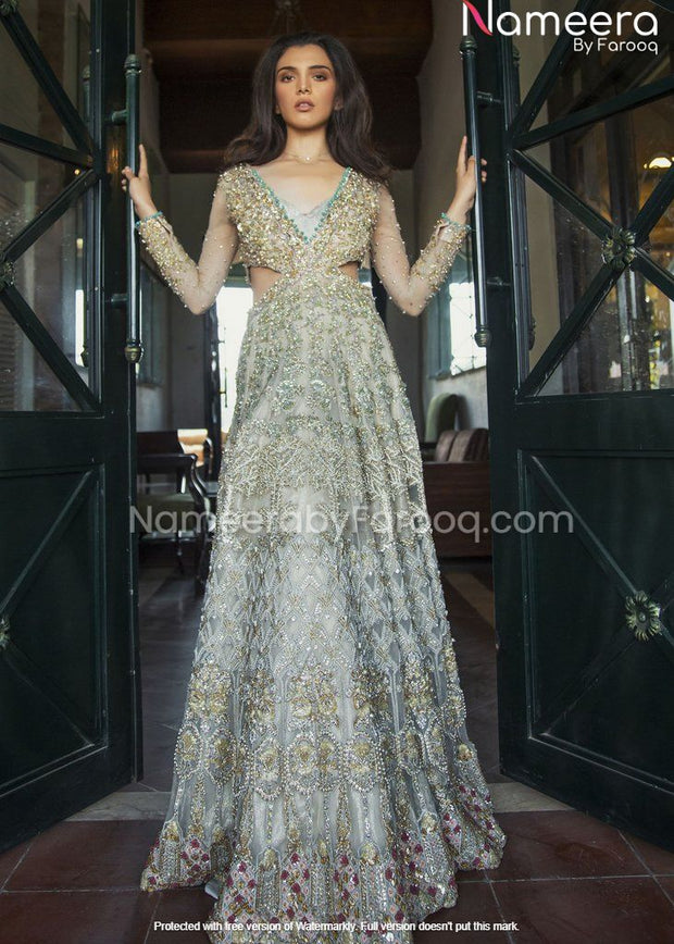 Premium Grey Pakistani Wedding Dresses Online