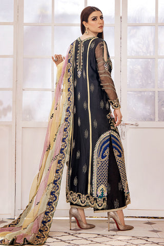 Premium Hand Embellished Pakistani Bridal Dress in Black Long Shirt Style 2023