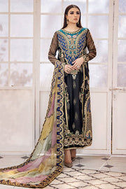 Premium Hand Embellished Pakistani Bridal Dress in Black Long Shirt Style
