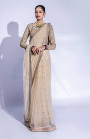 Premium Net Bridal Saree with Pastel Embellished Blouse