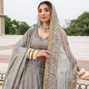Premium Pakistani Blue Lehenga Choli and Dupatta Dress