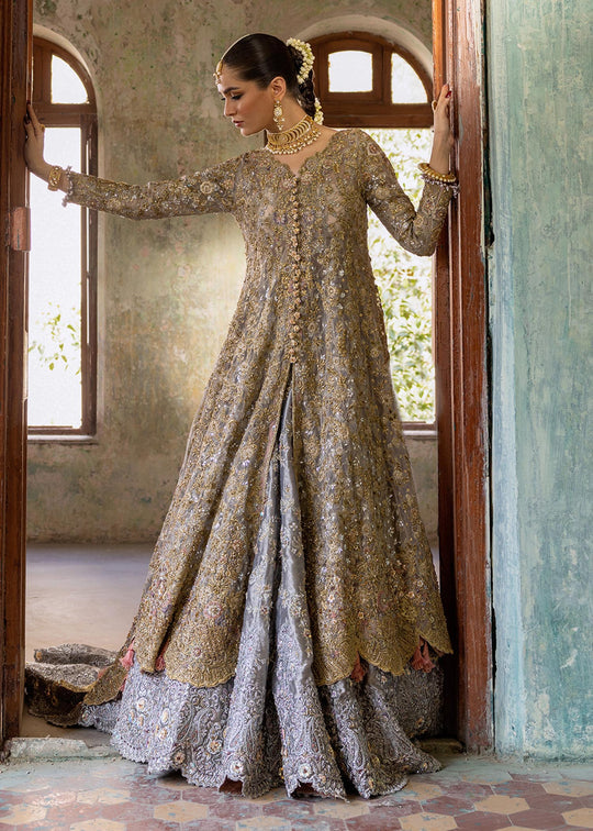 Premium Pakistani Bridal Dress in Embellished Gown Lehnga Style