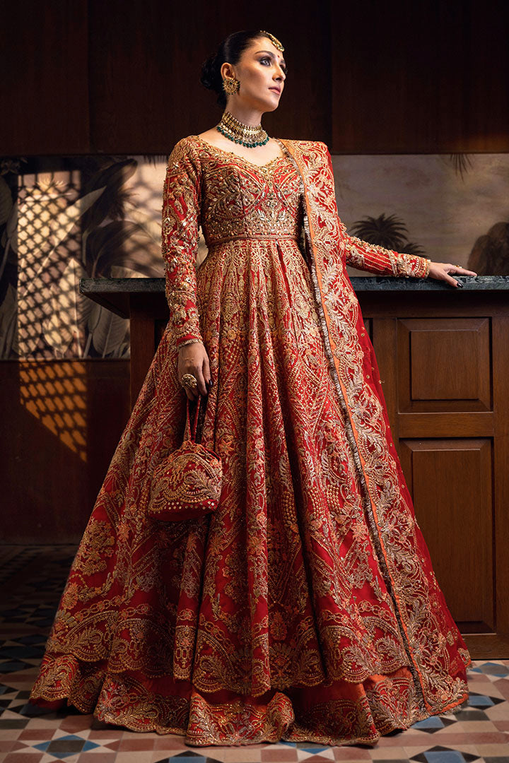 Premium Pakistani Bridal Lehenga with Frock and Dupatta Online