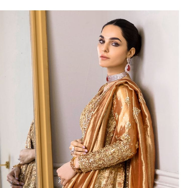 Premium Pakistani Bridal Pishwas Frock with Lehenga Dress
