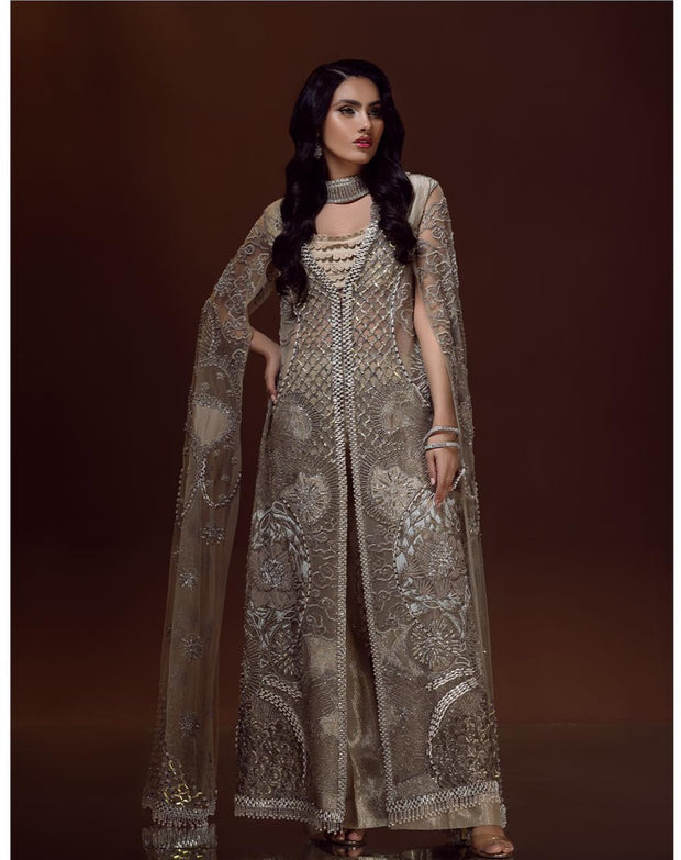 Premium Pakistani Wedding Dress in Embellished Jacket Style