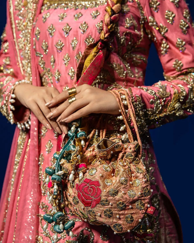 Premium Pink Sharara Kameez and Dupatta Pakistani Mehndi Dress