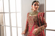 Premium Red Pakistani Bridal Dress in Sharara Kameez Style