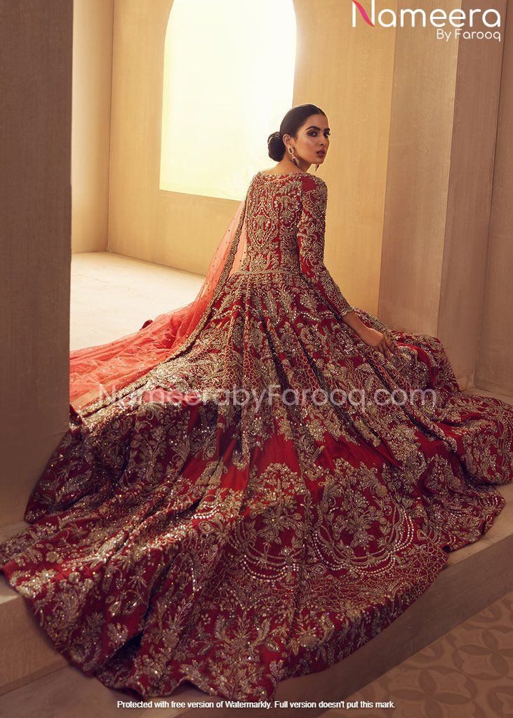 Premium Red Pakistani Designer Bridal Dresses Online 2021 – Nameera by ...