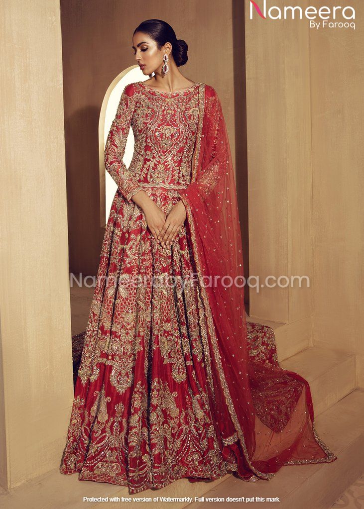 Premium Red Pakistani Designer Bridal Dresses Online 2021 – Nameera by ...