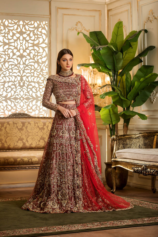 Premium Red Raw Silk Indian Bridal Wear Lehenga Choli