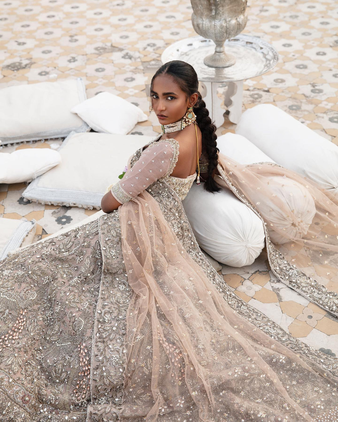 Premium Royal Blush Pink Bridal Lehenga Choli and Dupatta Dress