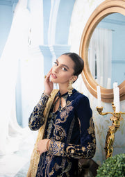 Premium Velvet Salwar Kameez in Royal Blue Shade Online