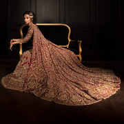 Pretty Bridal Red Net Lehenga Gown Indian Attire 2022