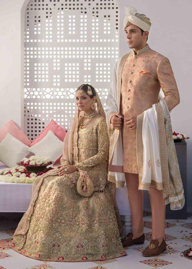 Pretty White and Golden Lehenga Bridal 