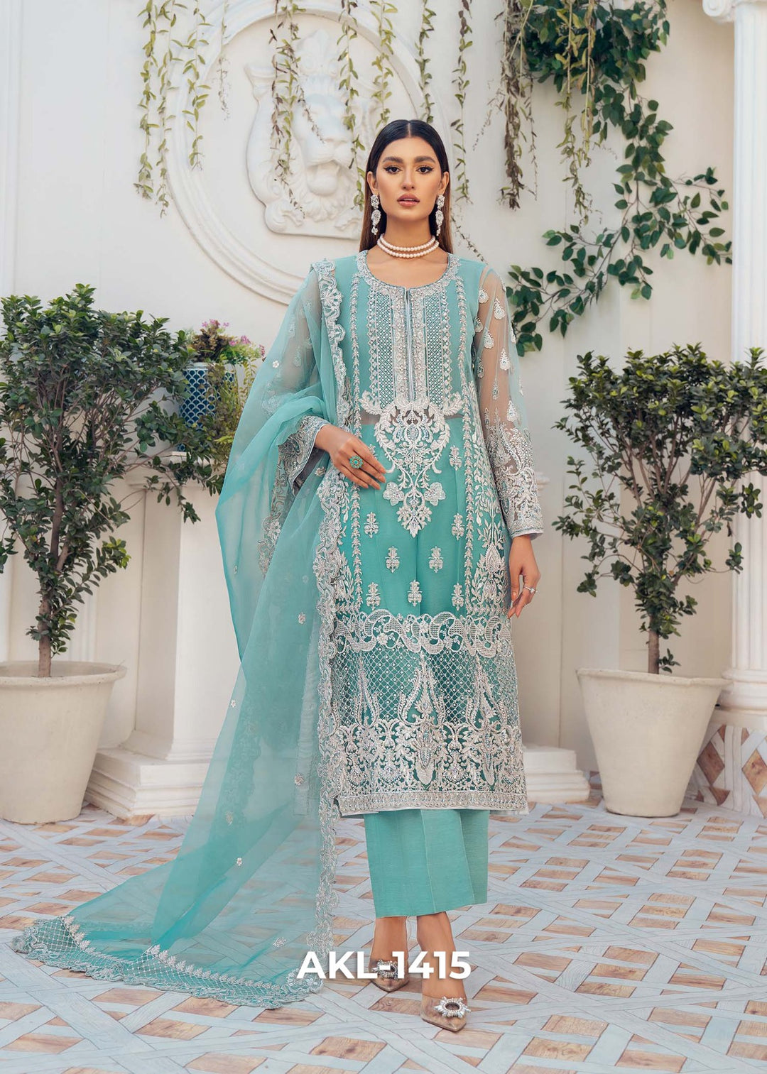 Embroidered Party Dress AKL-1415
