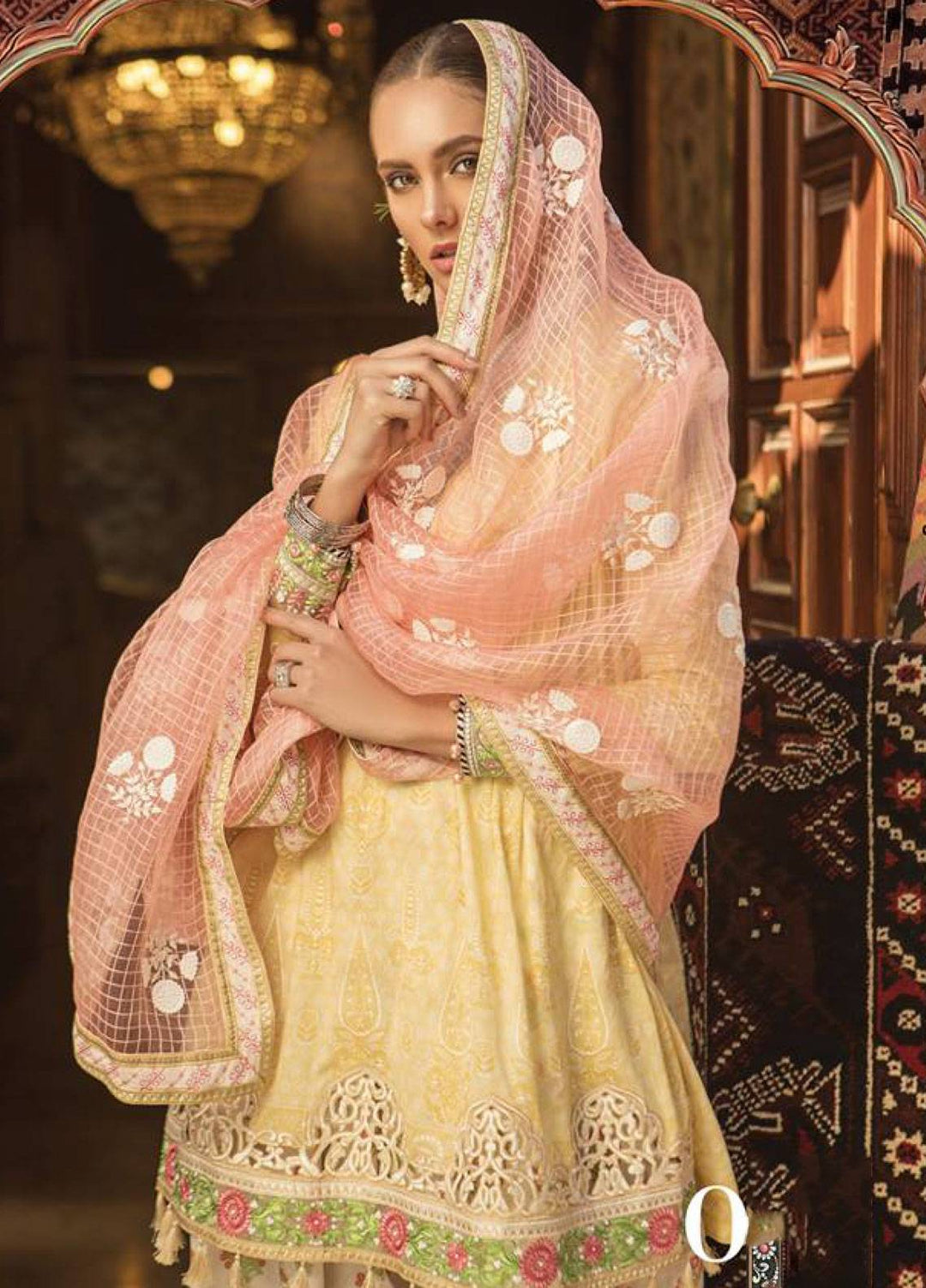 Elegant Punjabi Suit in Yellow Color Dupatta View