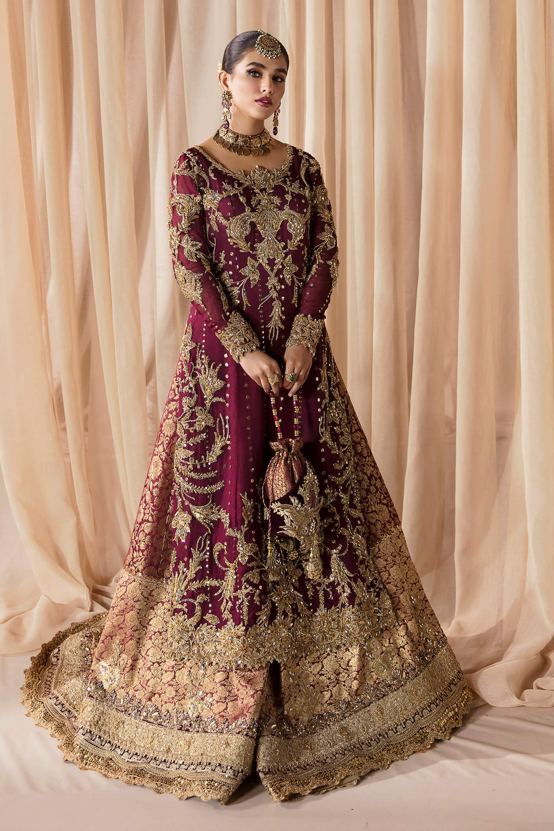 Purple Chiffon Lehenga 
