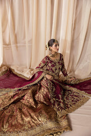 Purple Chiffon Lehenga Shirt Pakistani 