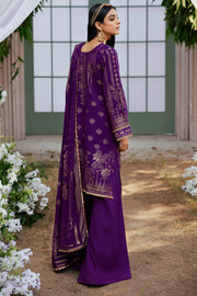 Purple Embroidered Kameez and Trousers Pakistani Eid Dress