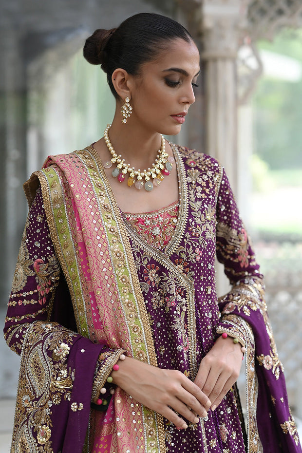 Purple Frock Pishwas Dress Lehenga