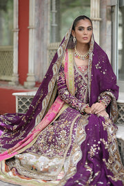 Purple Frock Pishwas Dress Lehenga for Indian Bridal Wear