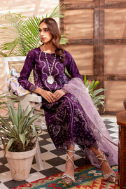 Purple Kameez Trouser Dupatta Pakistani Eid Dress