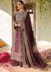 Purple Long Kameez Sharara for Pakistani Party Wear