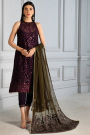 Purple Pakistani Dress with Delicate Embroidery Online