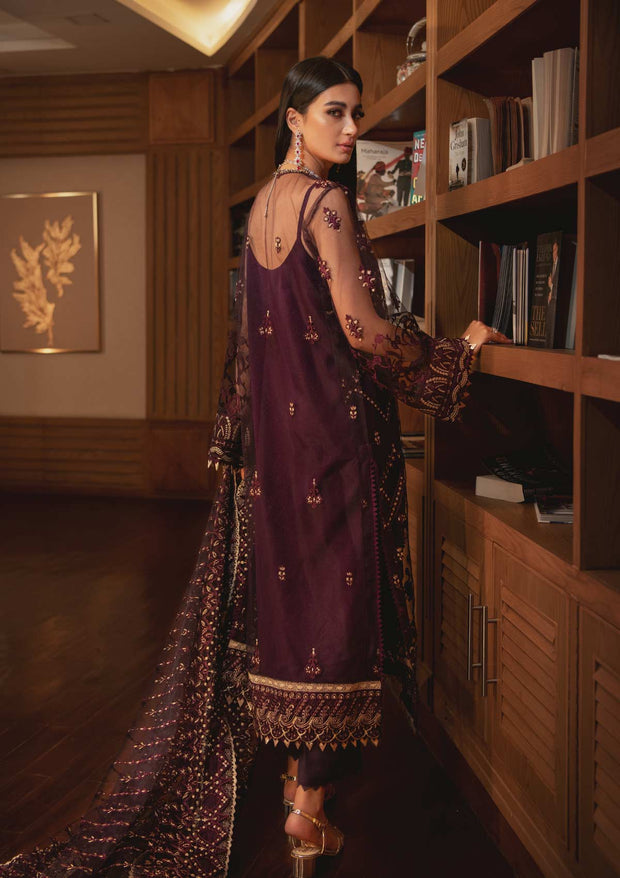 Purple Pakistani Dress with Elegant Embroidery 2022
