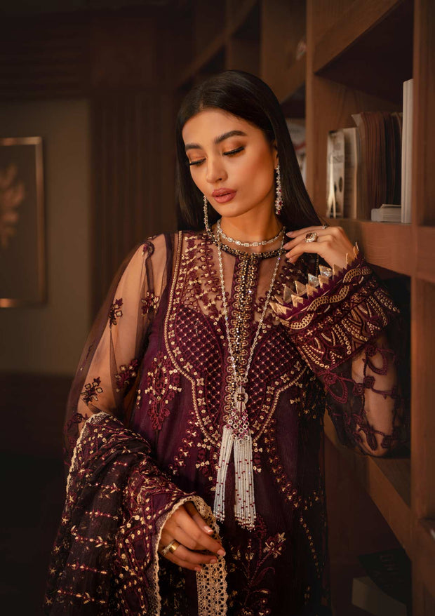 Purple Pakistani Dress with Elegant Embroidery Designer