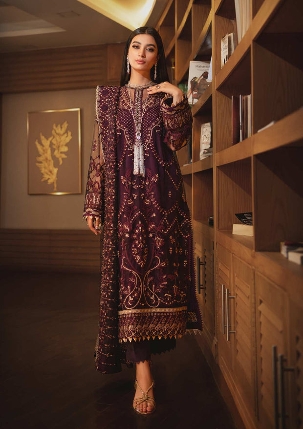 Purple Pakistani Dress with Elegant Embroidery