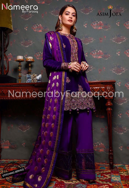 Purple Pakistani Wedding Dress In Formals – Nameera by Farooq