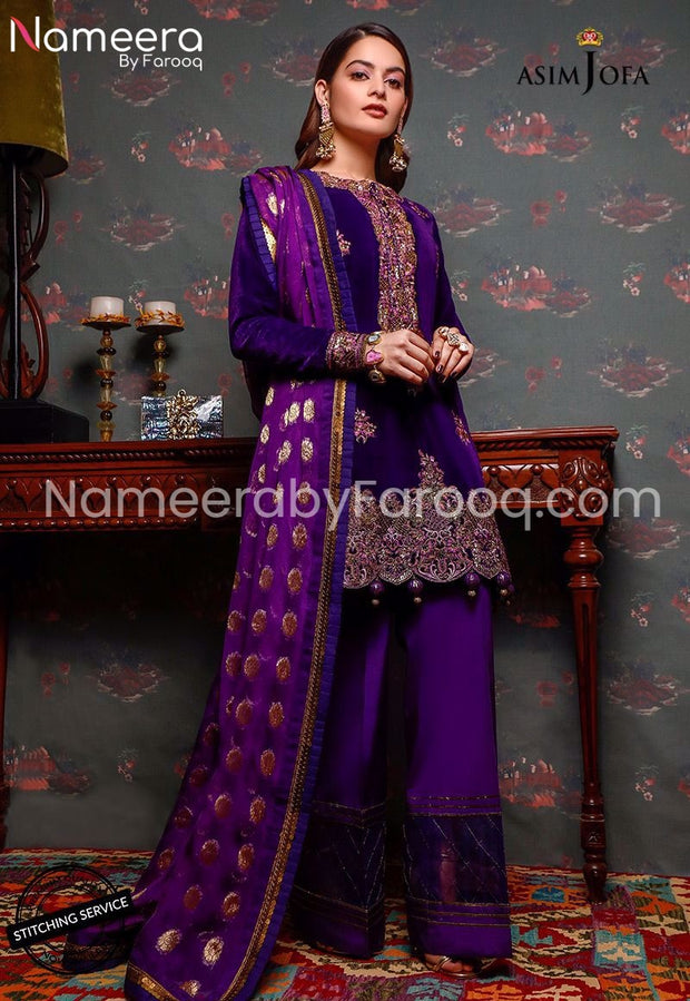 Purple Pakistani Wedding Dress In Formals Nameera by Farooq Purple Pakistani Wedding Dress In Formals Nameera by Farooq