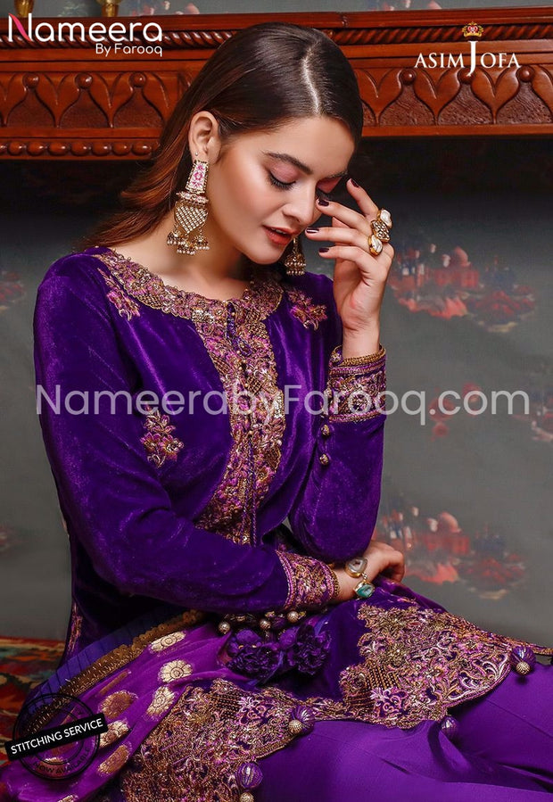 Purple Pakistani Wedding Dress In Formals