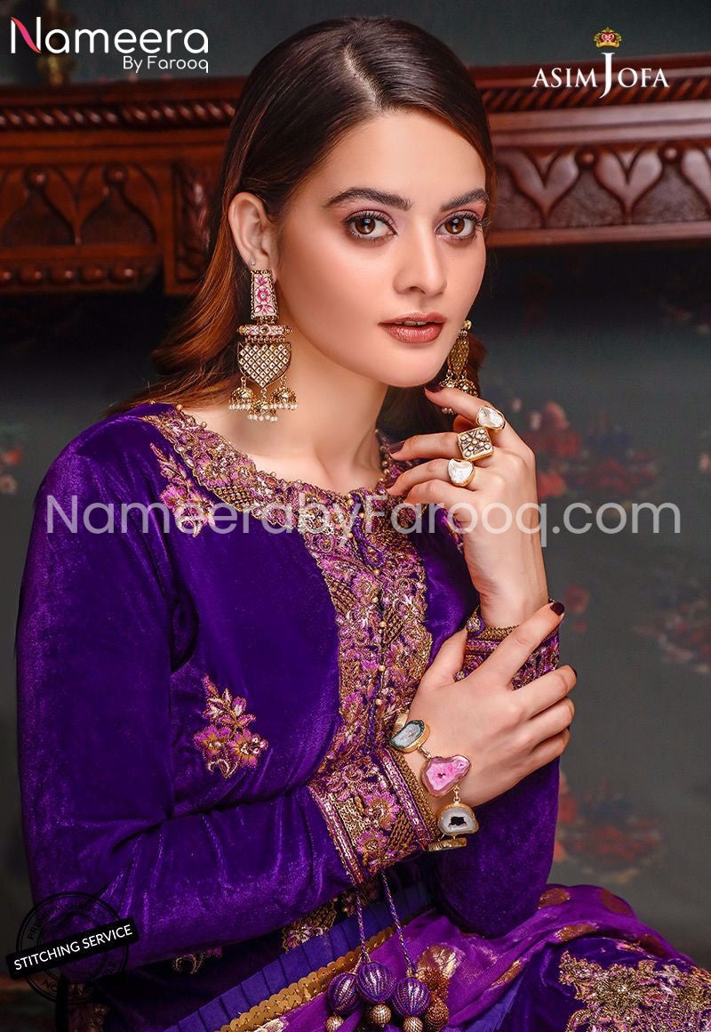 Purple Pakistani Wedding Dress In Formals