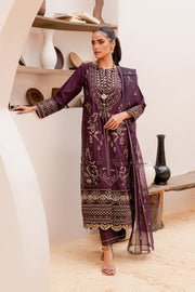 Purple Paneled Lawn Kameez Trousers Pakistani Party Dress