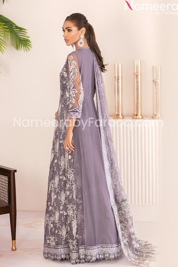 Purple party wear frock online 2021